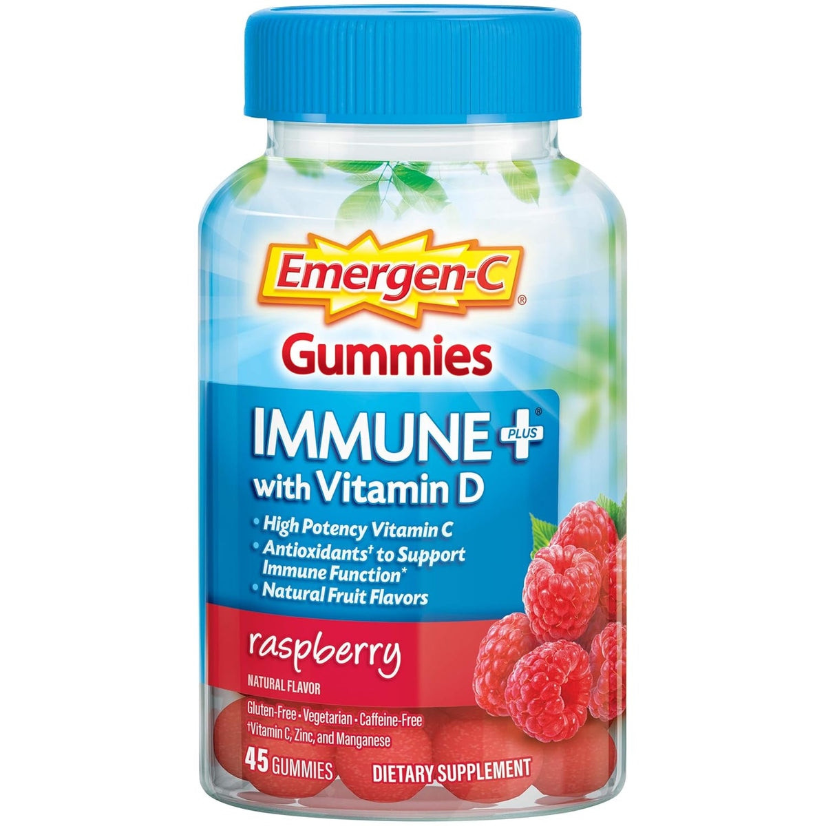 Vitamin D Plus 750 mg Vitamin C Raspberry Flavor Gummies - 45 Count H638