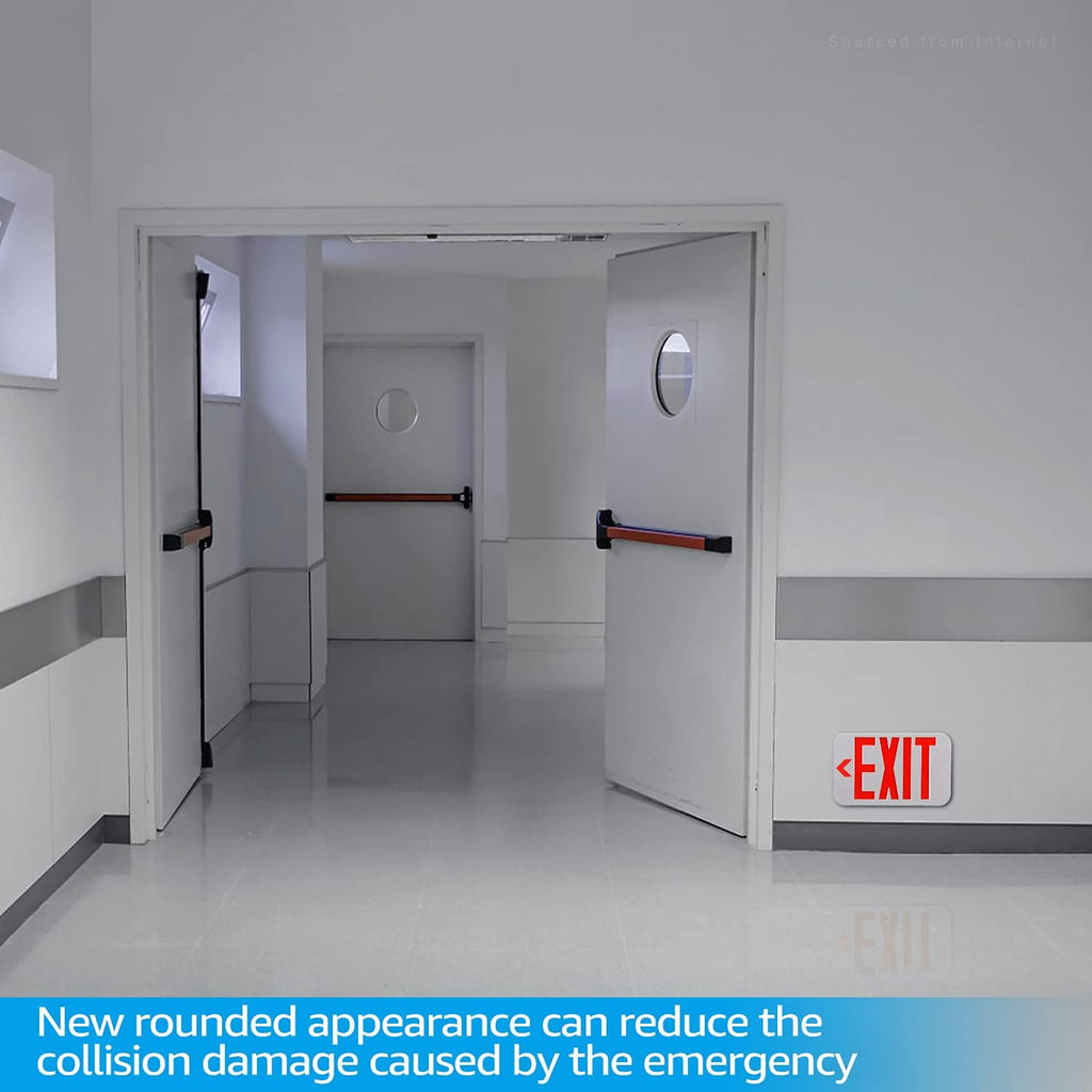 LED Exit Sign with Battery Backup, Double Face, Hardwired, Pack of 6 R1633