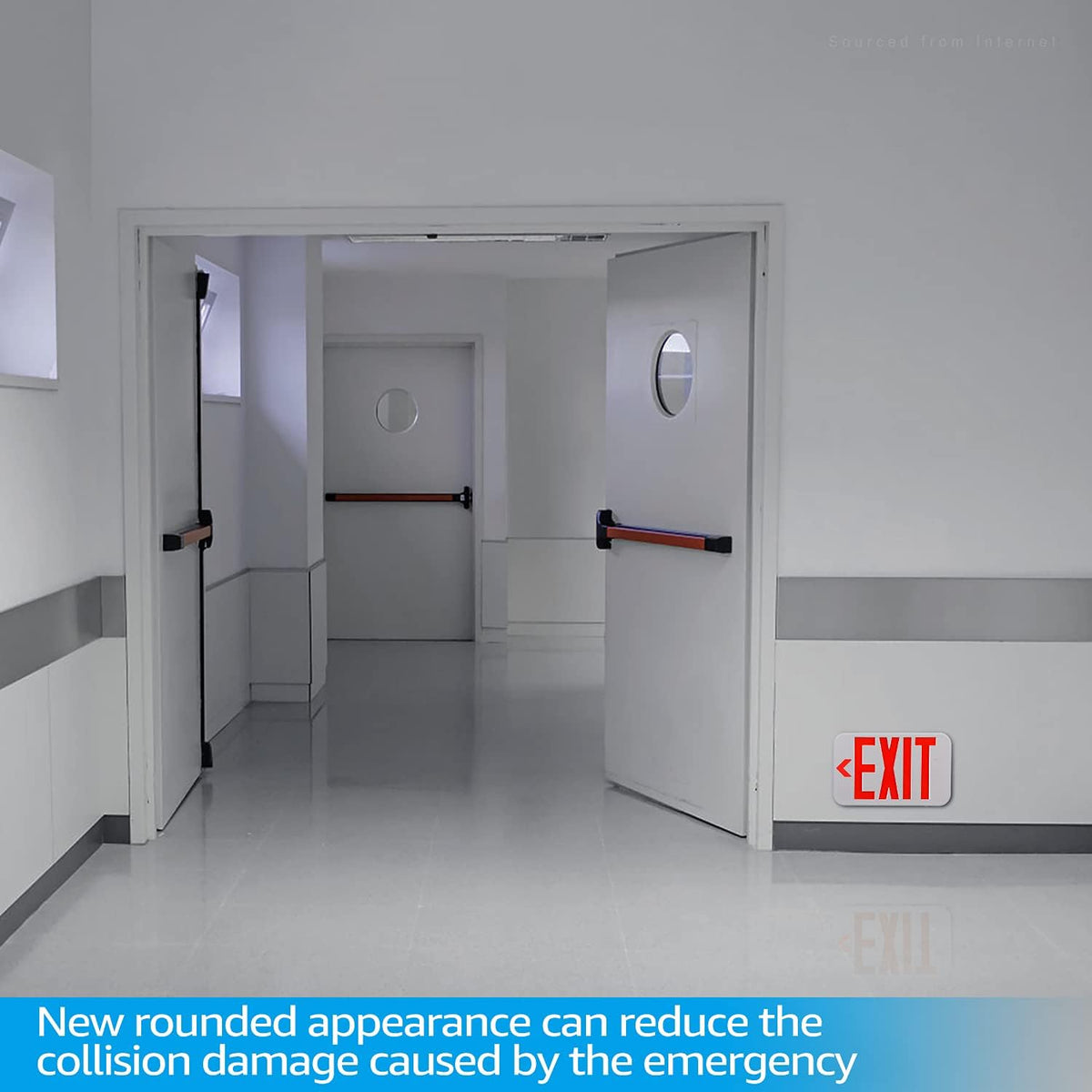 LED Exit Sign with Battery Backup, Double Face, Hardwired, Pack of 6 R1633