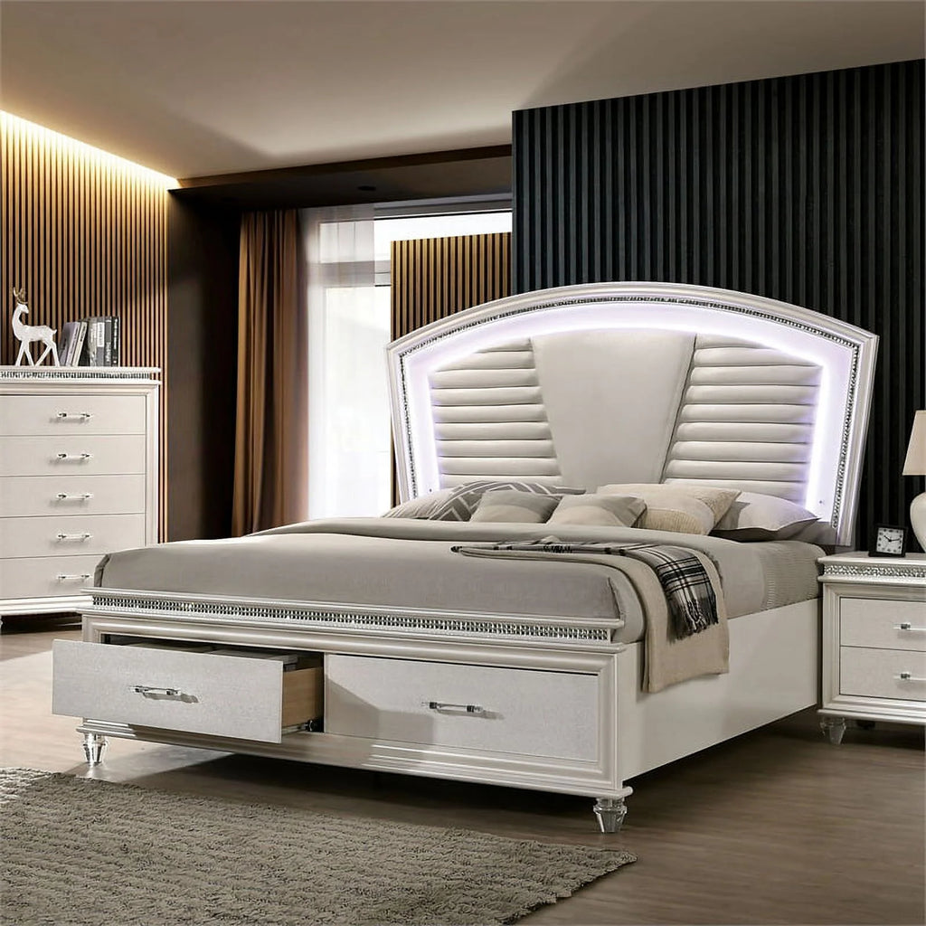 Queen Wood Bed with LED H922