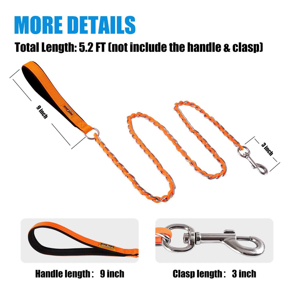 Chew Proof Metal Chain Dog Leash H53044