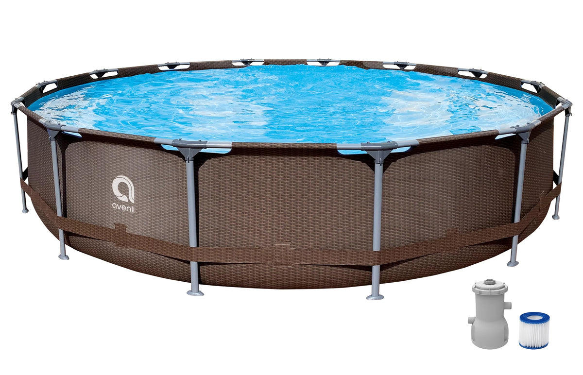 14ft x 33 Round Steel Frame Above-Ground Swimming Pool V80807