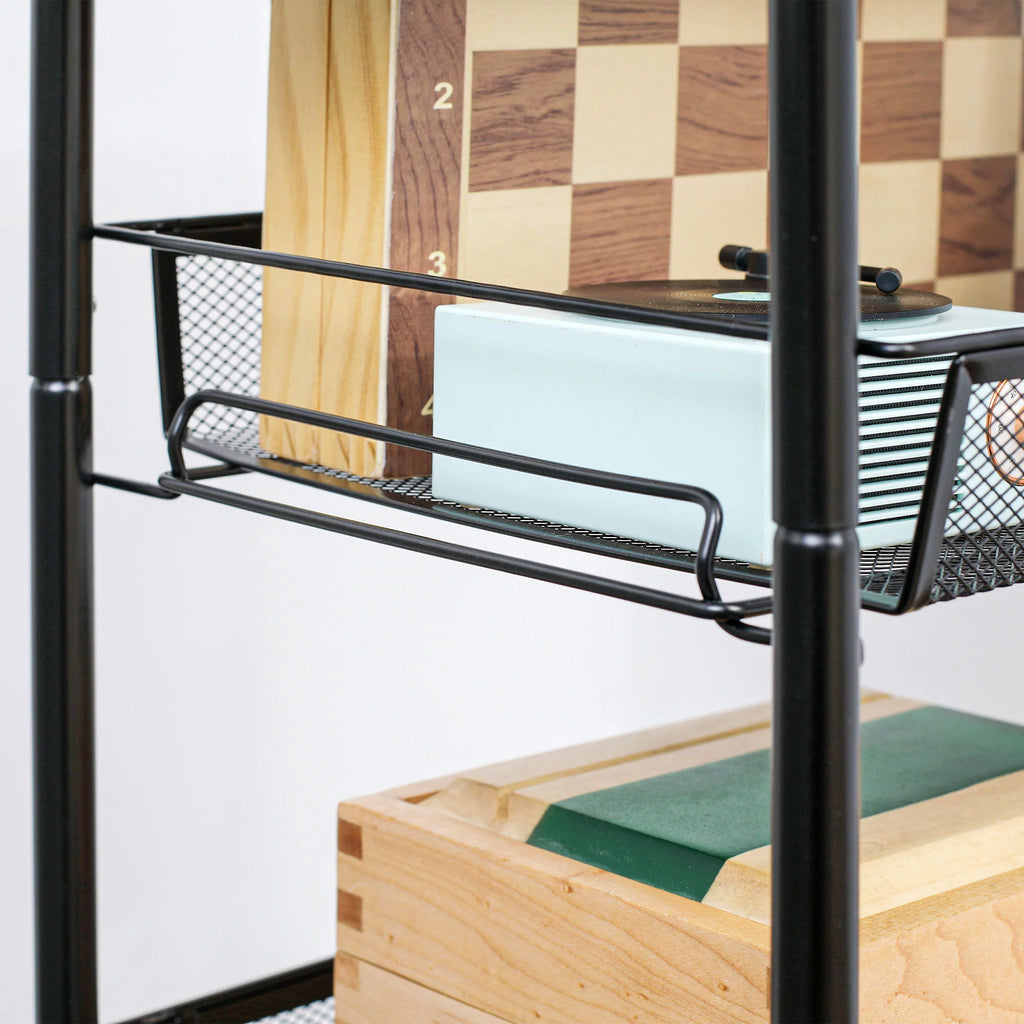 5 Tier Metal Rolling Cart with Mesh Baskets E66464