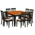 Black & Cherry 9 Piece Microfiber Dining Room Table Set G420