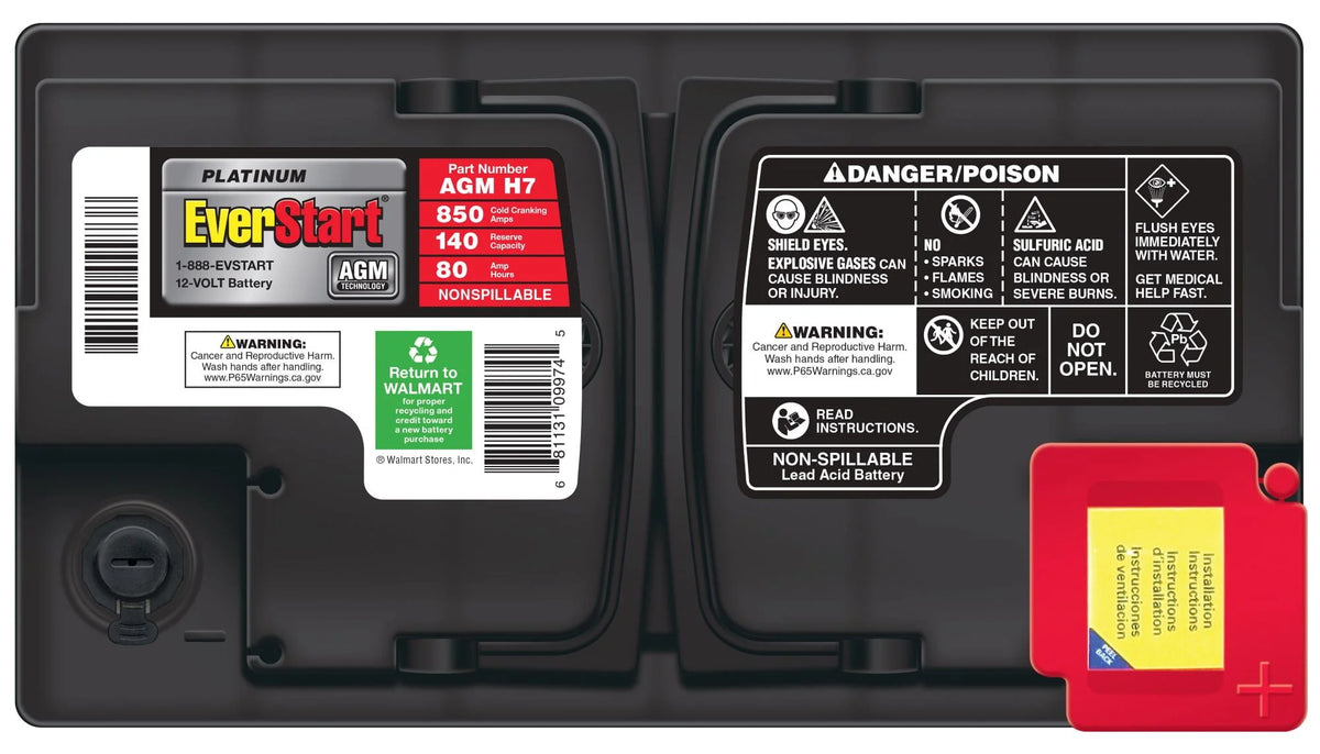 AGM Automotive Battery Group Size H7 12 Volt 850 CCA H40492