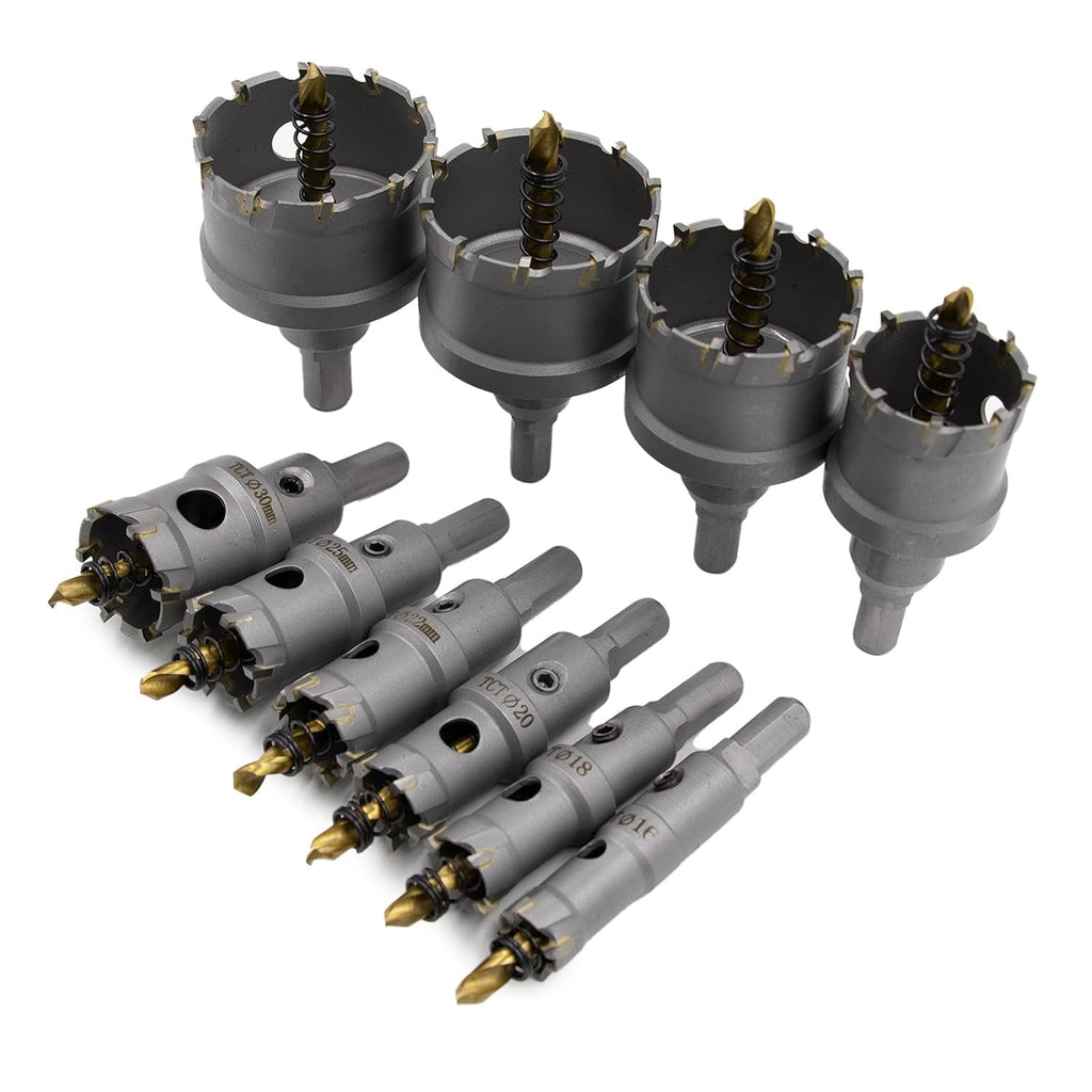 10 Pcs Tungsten Carbide Tipped Hole Saw Kit E435688