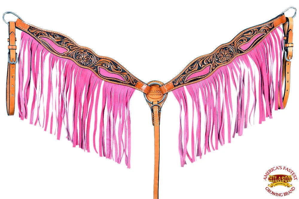 Tan Floral Leather Western Horse Breast Collar N8607