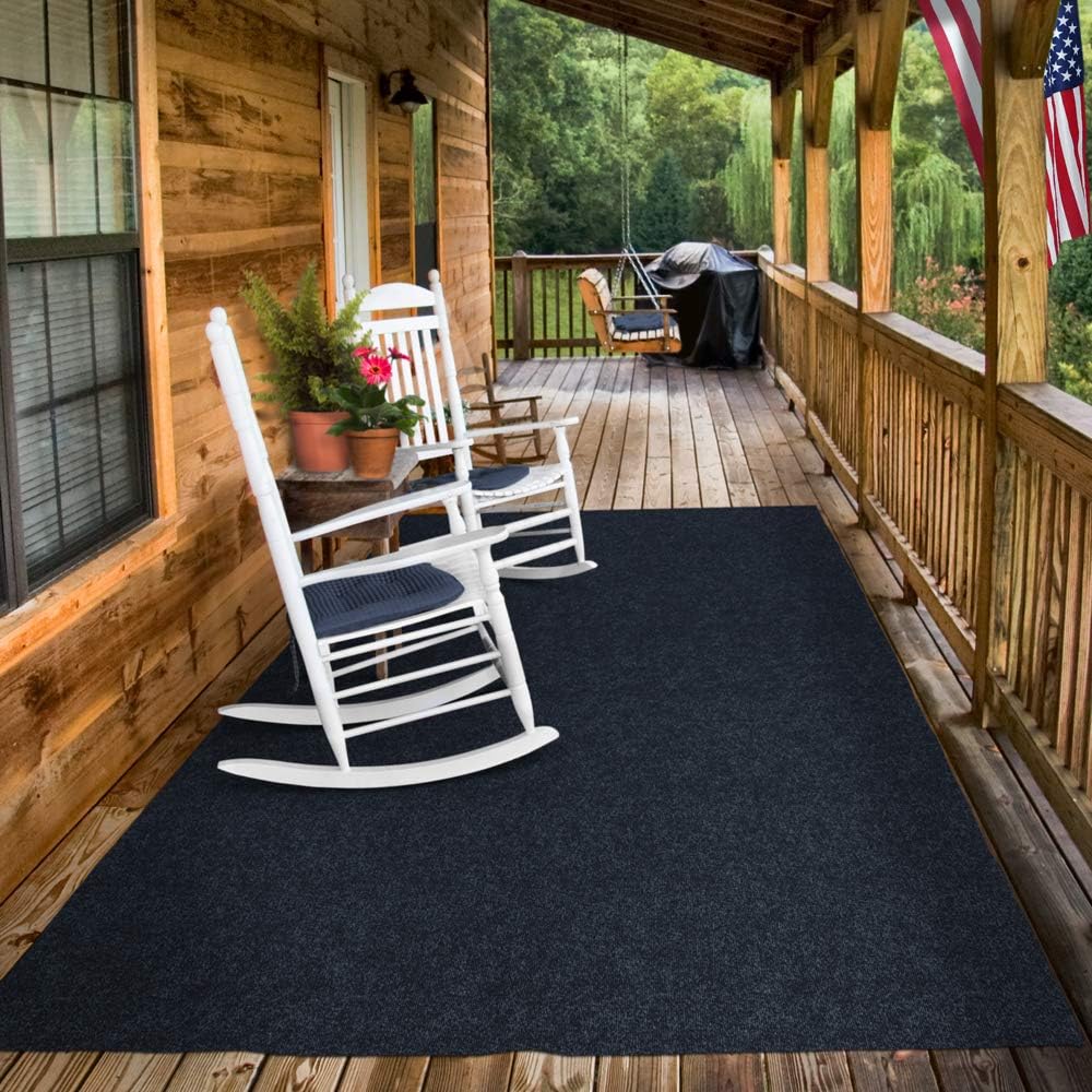 Indoor Outdoor Carpet with Rubber Marine Backing Nautical Blue 6 Feet x 50 Feet E24659