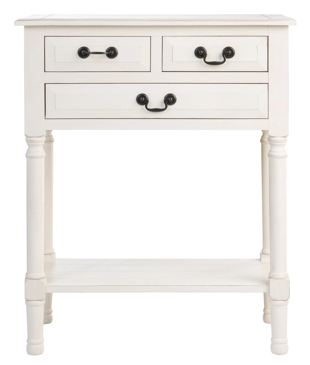 Distressed White Wood Console Table with Drawer S957269