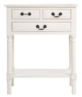 Distressed White Wood Console Table with Drawer S957269