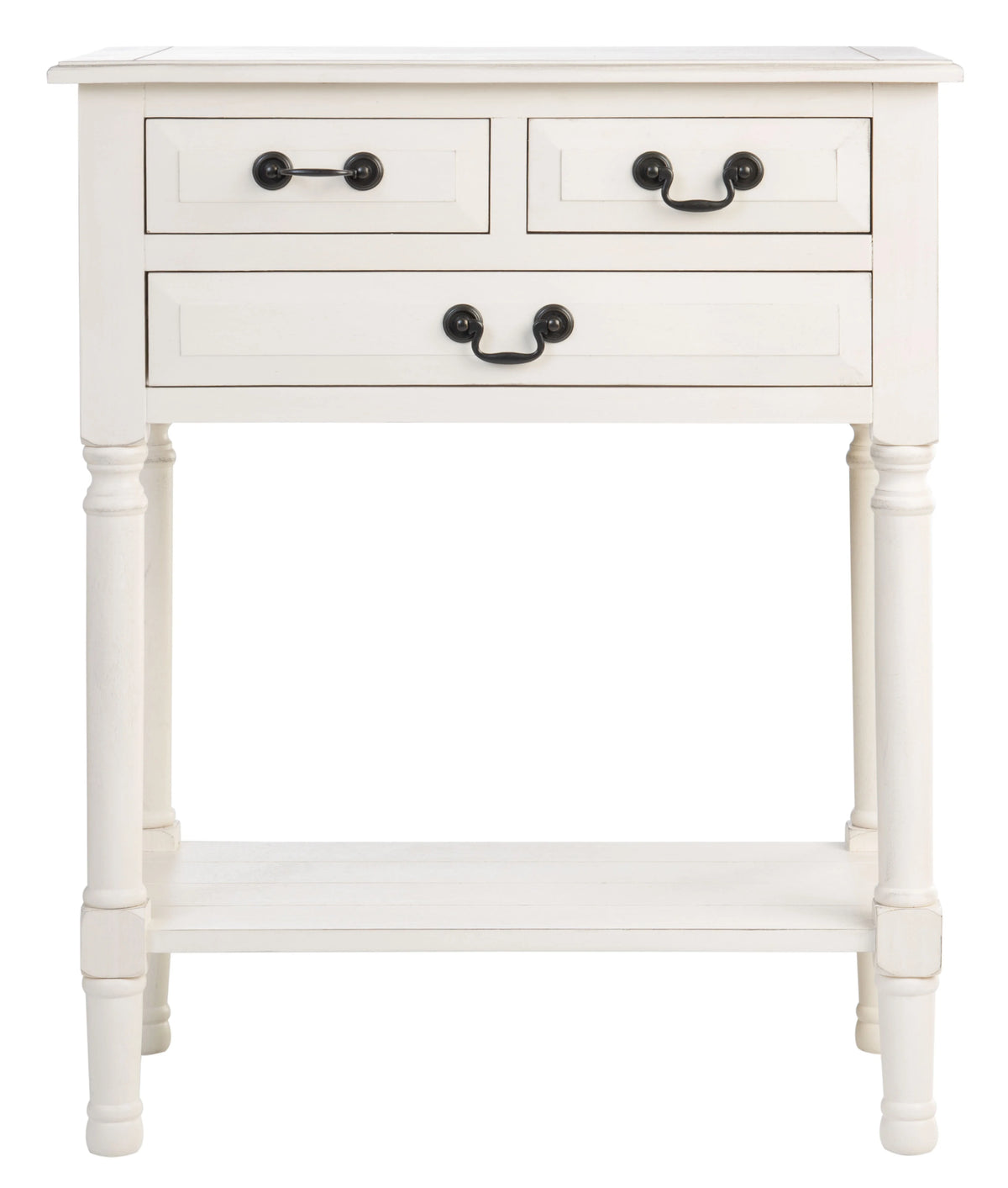 Distressed White Wood Console Table with Drawer S957269
