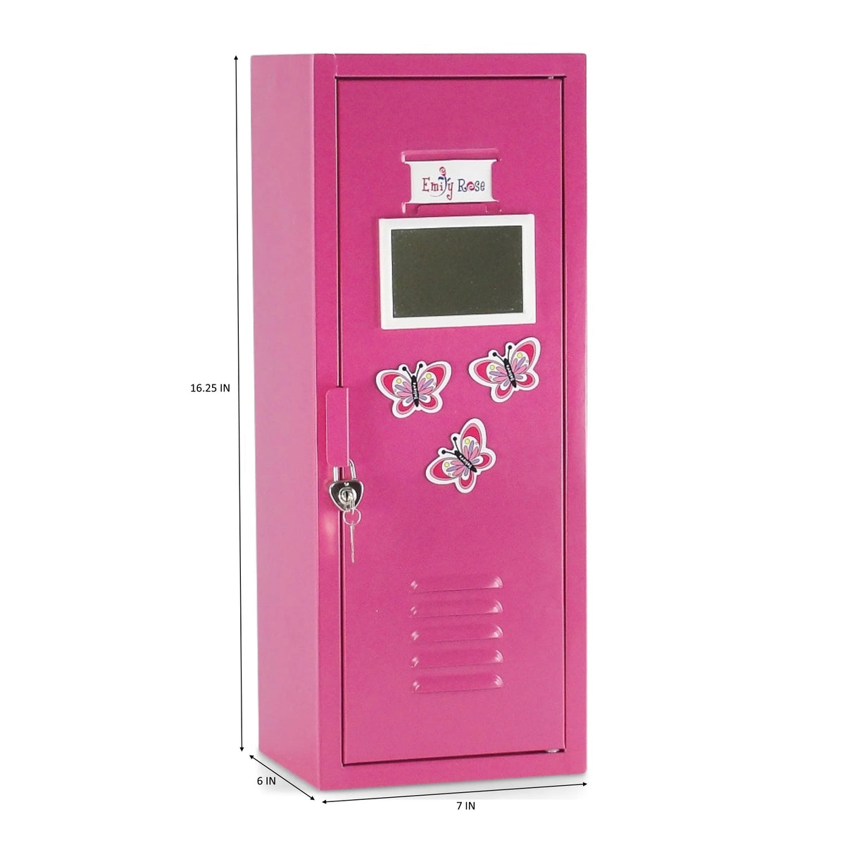 18" Doll Bright Pink Locker with 5 Doll Clothes Hangers E3522