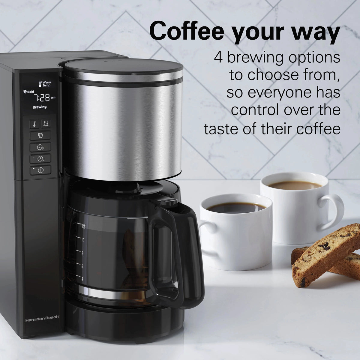 Black and Stainless Steel 12 Cup Coffee Maker R77782