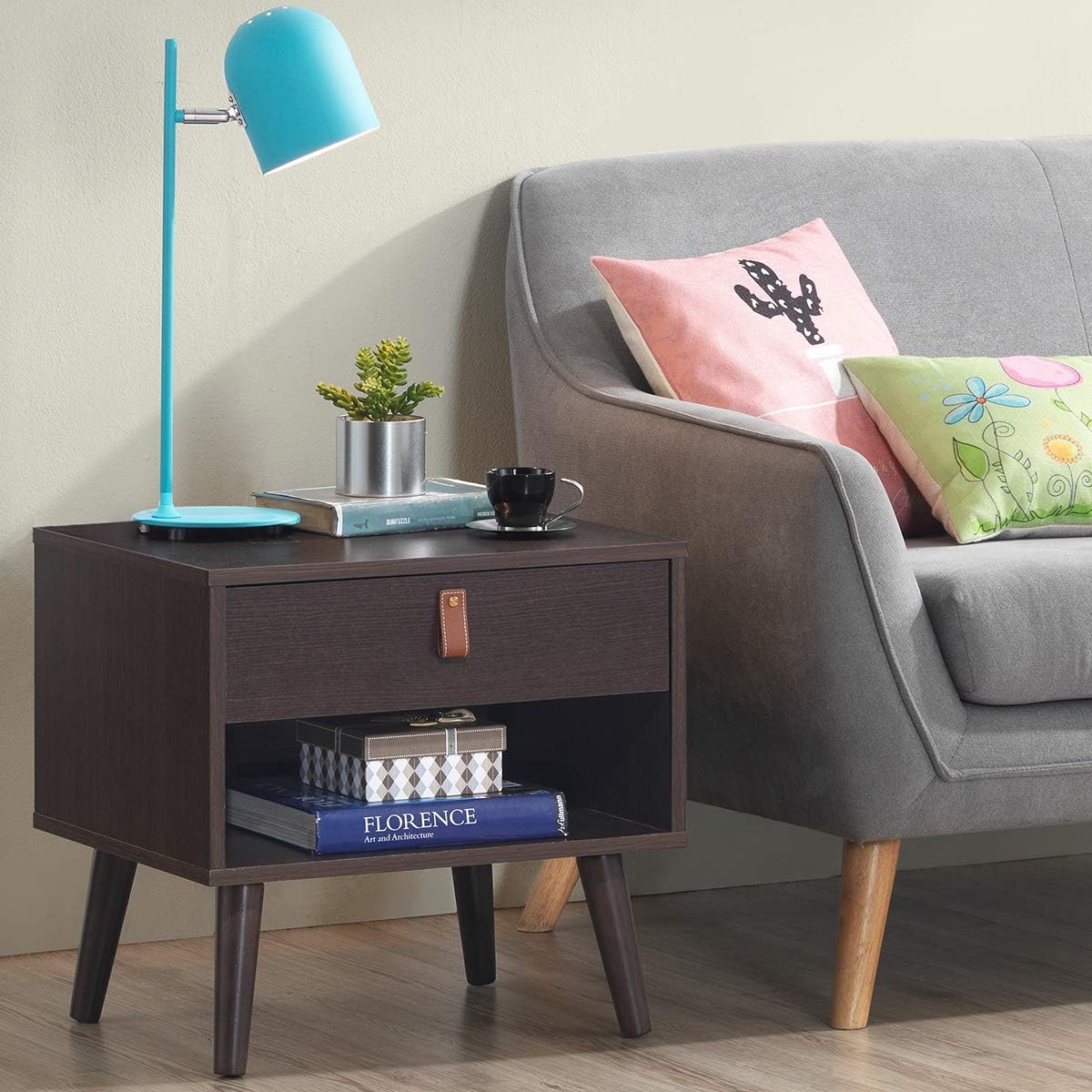 Drawer Storage Nightstand Bedside Cabinet Q123