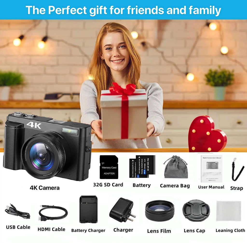 4K Digital Camera with 32GB SD Card L10611