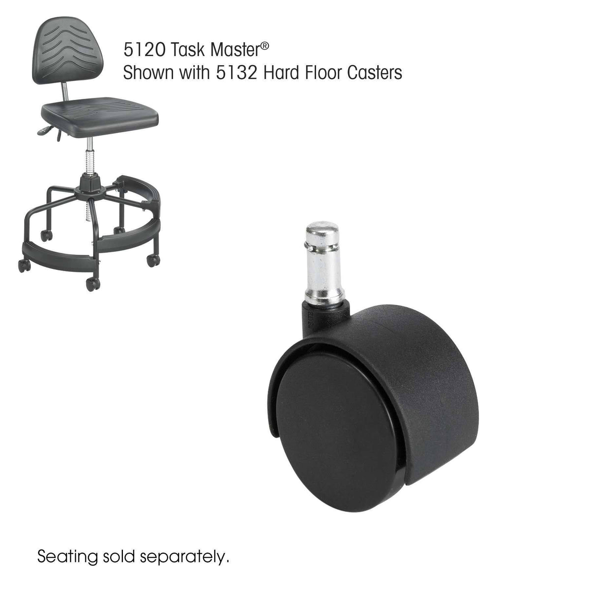 Black Hard Floor Casters, 5 count A9219