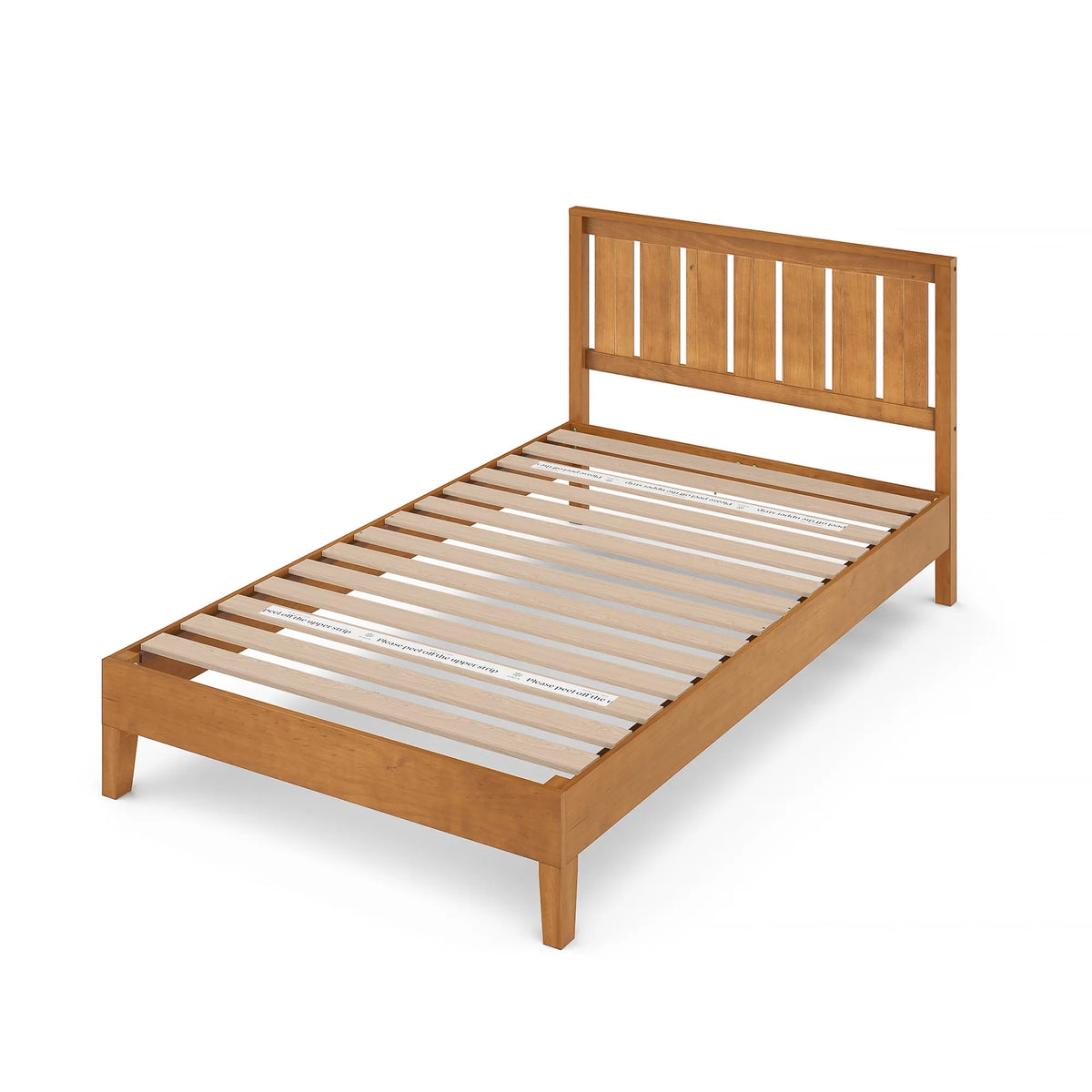 Twin Wood Platform Bed with Headboard B8230