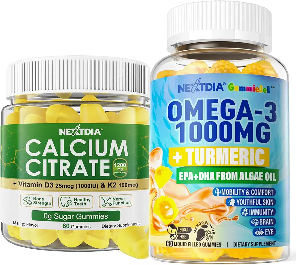 Omega 3 Gummies with Turmeric + Calcium Citrate Gummies with D3 K2 S23361