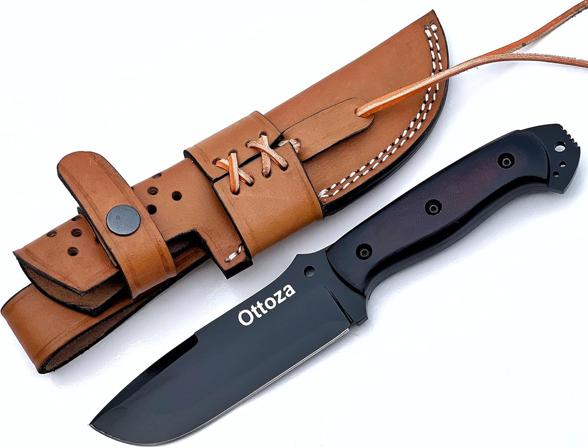 1095 Carbon Steel Bushcraft Knife with Sheath N5385