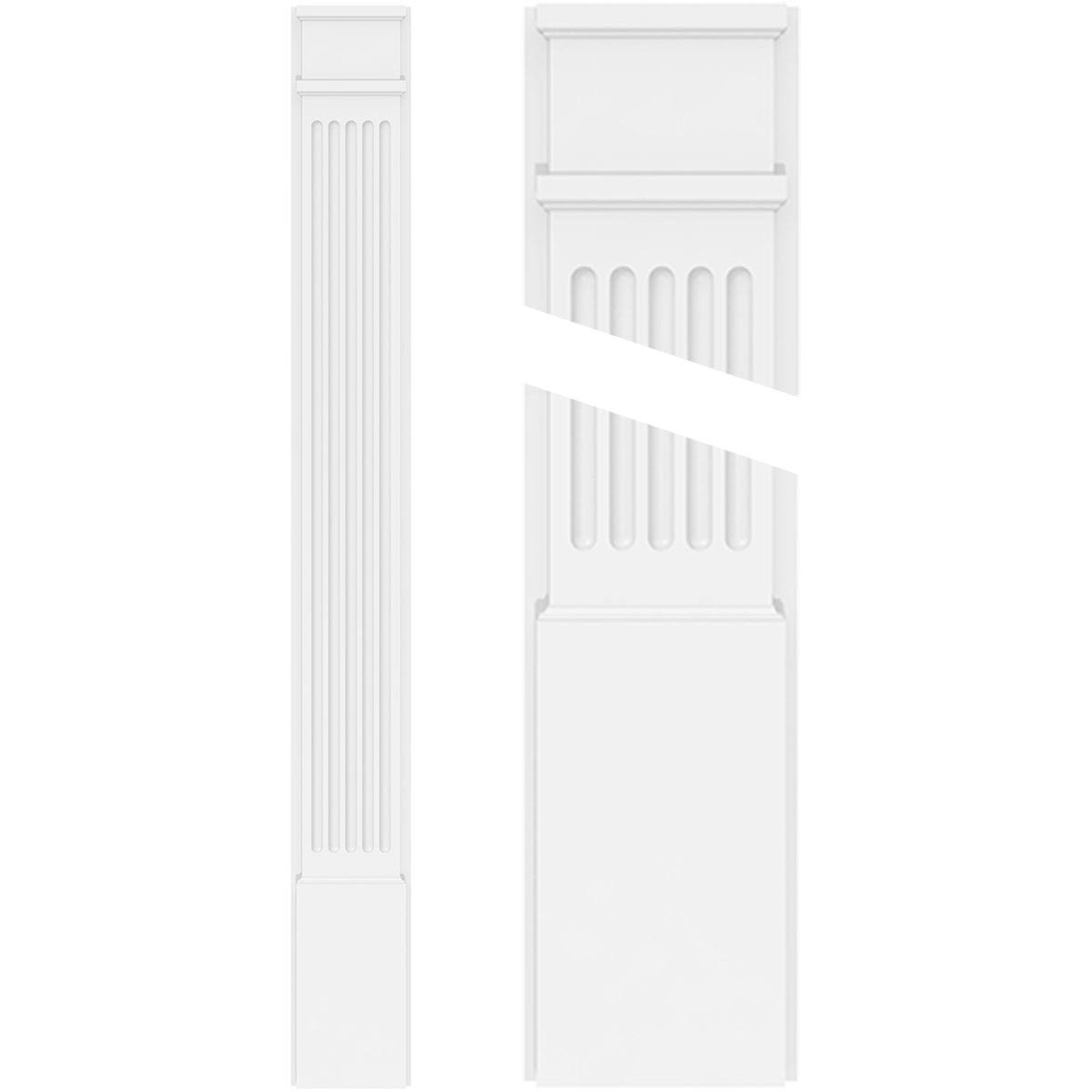 Fluted PVC Pilaster with Decorative Capital & Base (Pair) H568469