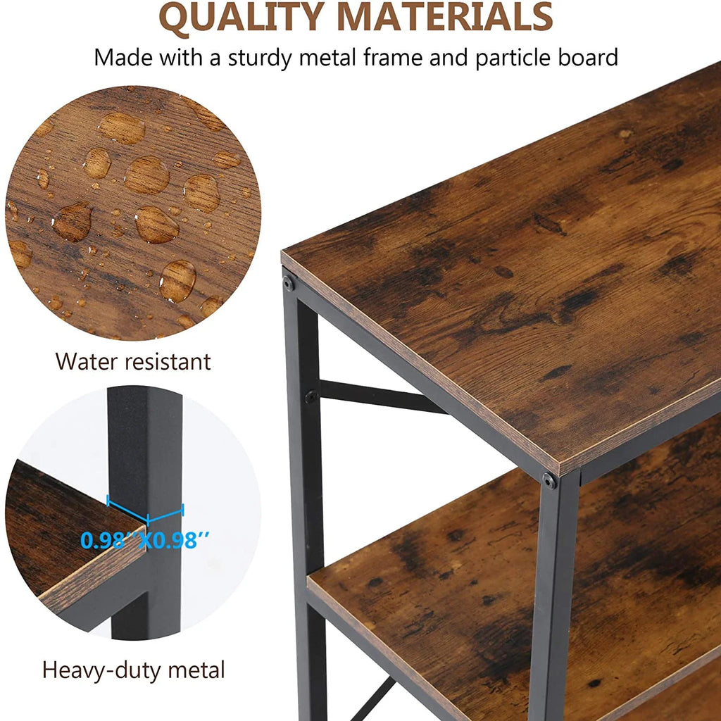 70.9" 3-Tier Industrial Console Sofa Table with Storage Shelves Z7954