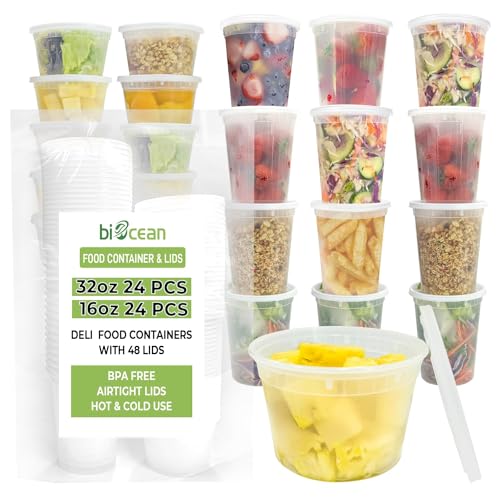 50 Set BPA-Free Plastic Deli Containers with Lids Q7553