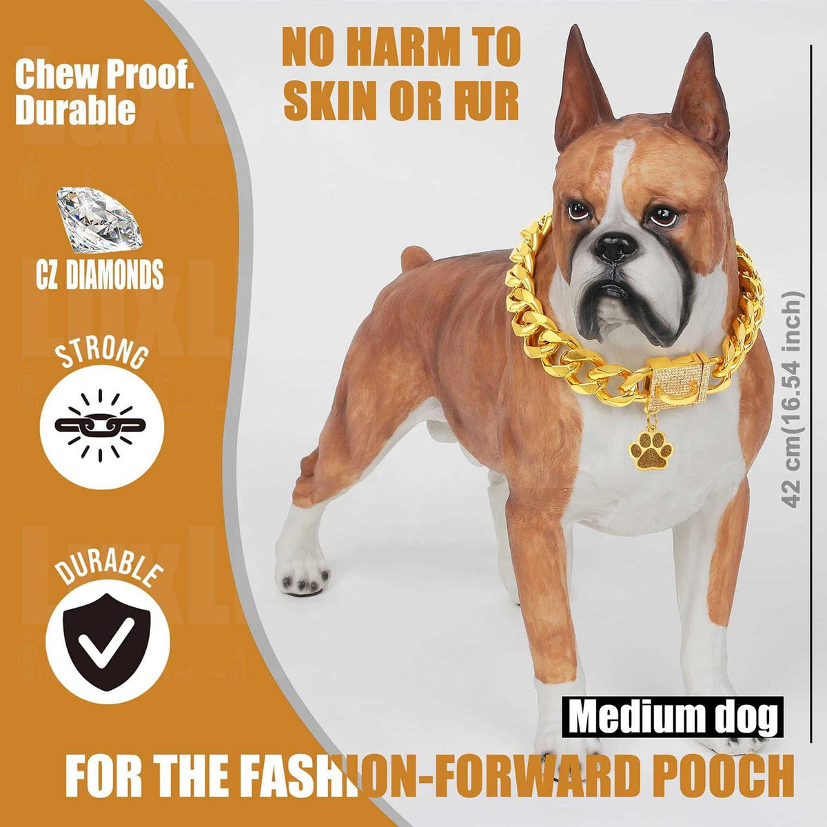 Gold Metal Dog Chain Collar R7094
