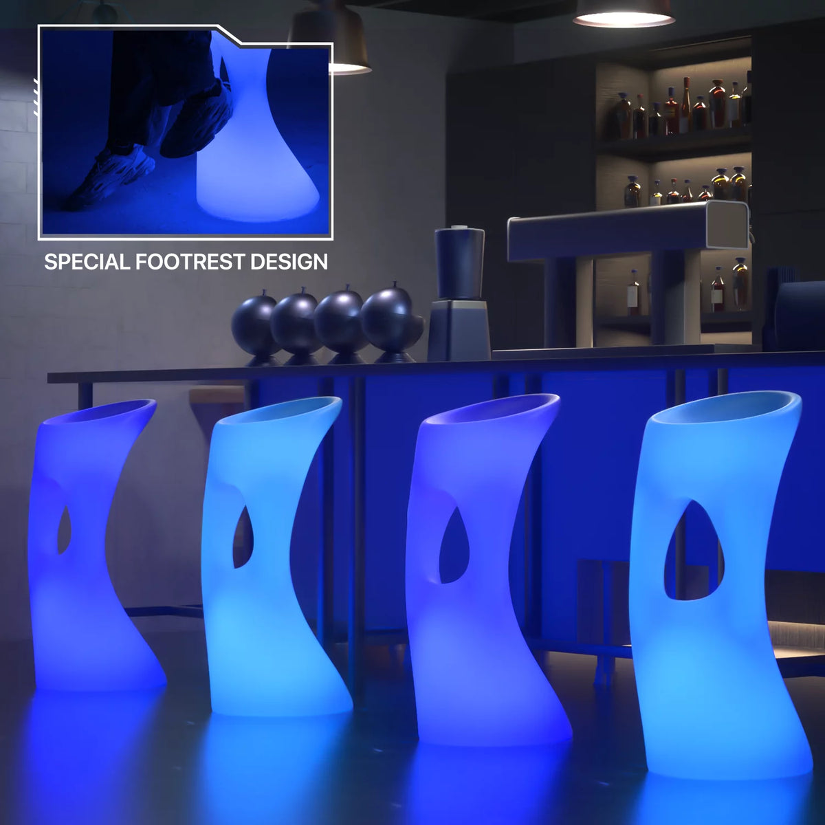 32-inch RGB LED Bar Stool with Remote T884