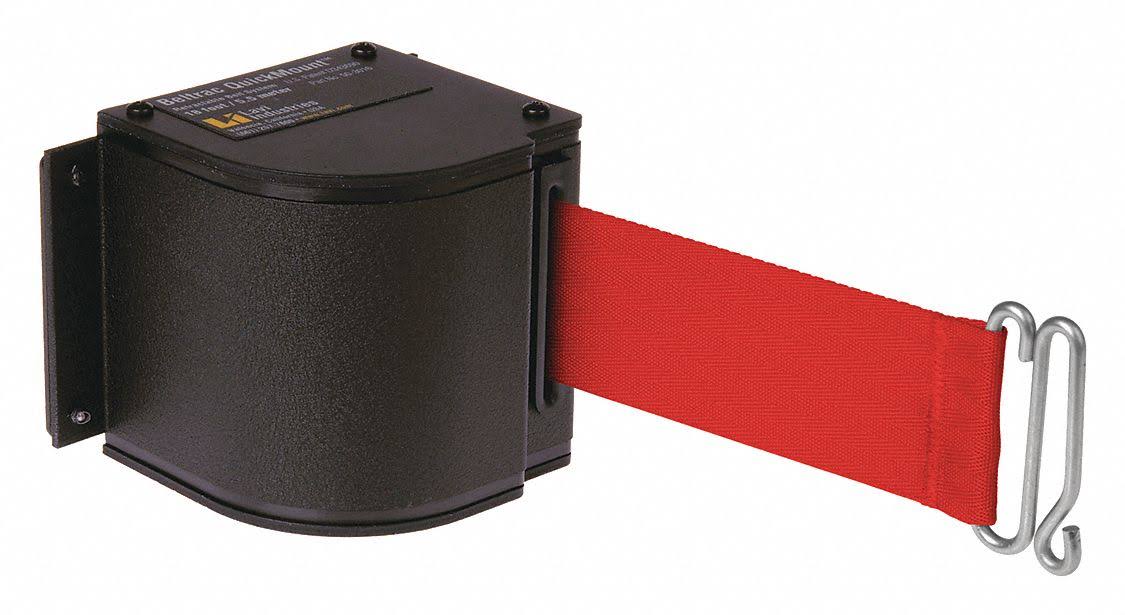 Retractable Belt Barrier, Textured, Black V84324