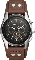 Silver Stainless Steel and Leather Chronograph Watch K94040