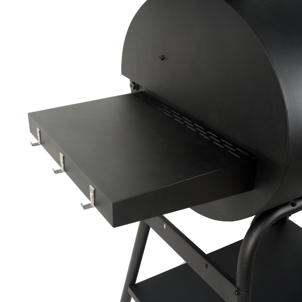 28 Offset Steel Charcoal Smoker Grill with Side Firebox, Black M709899