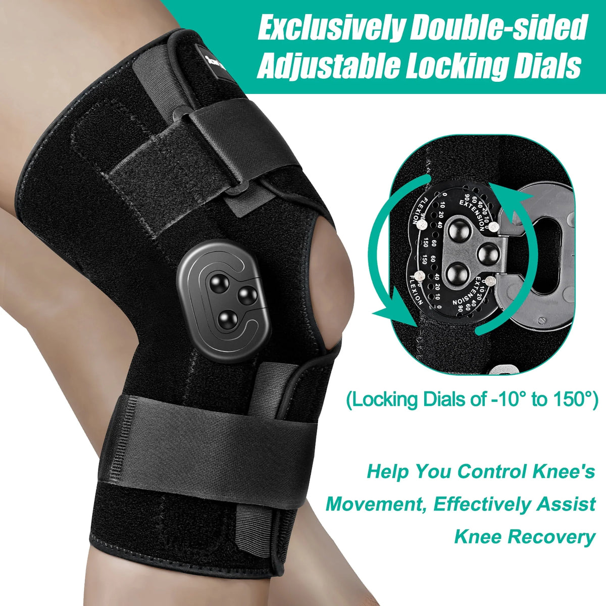 Hinged Knee Brace with Side Stabilizers P979