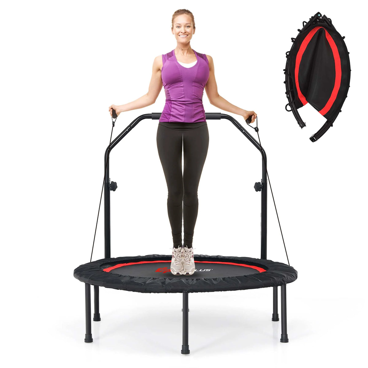 40'' Foldable Trampoline Rebounder with Resistance Bands N386530