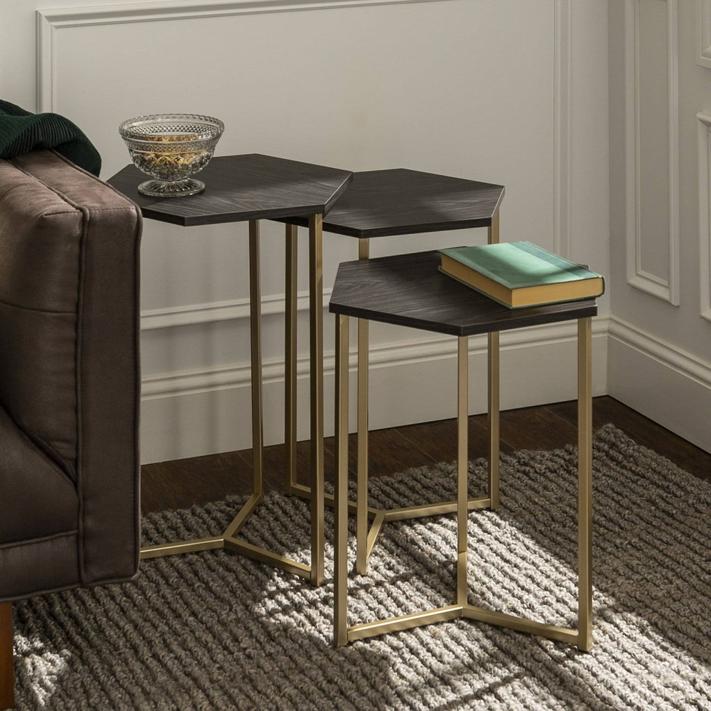 Hex Nesting Tables Set of 3 L6673