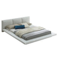 Queen Size Wood Bed with Padded Headboard A675994