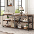 70.9" 3-Tier Industrial Console Sofa Table with Storage Shelves Z7954