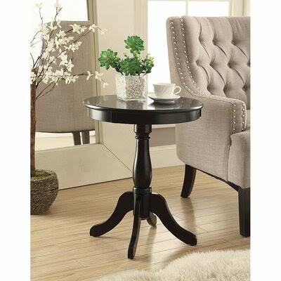 Black Pedestal End Table A75266