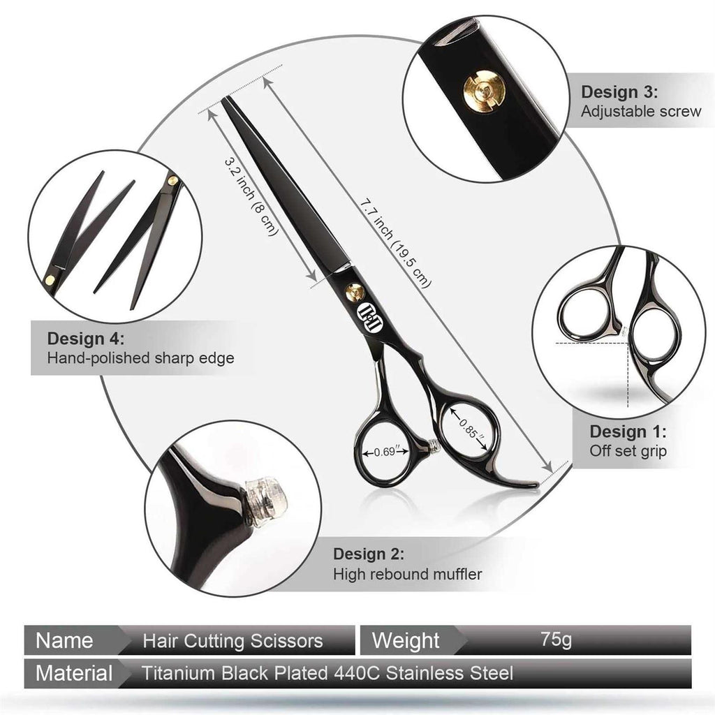7 Inch Dog Grooming Scissors Kit with Curved Scissors F14409