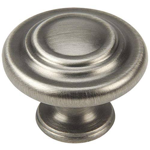 Antique Silver 3-Ring Round Knob 25 Pack H9894