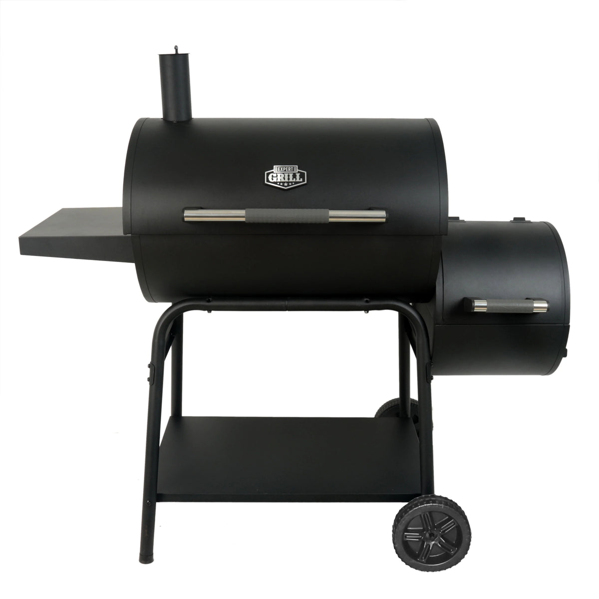 28 Offset Steel Charcoal Smoker Grill with Side Firebox, Black M709899