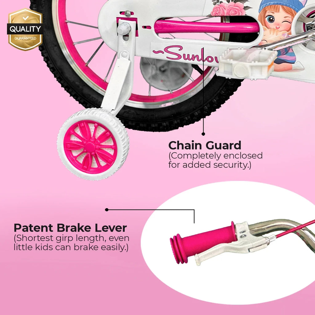 12 Inch Kids Bike with Training Wheels & Basket L73887