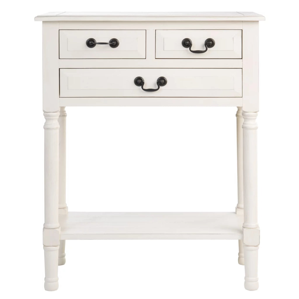 Distressed White Wood Console Table with Drawer S957269