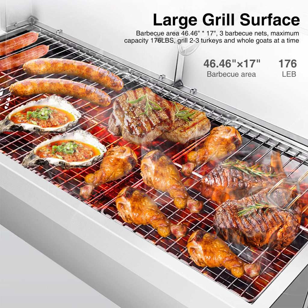 46'' Stainless Steel Charcoal Rotisserie Grill E89051