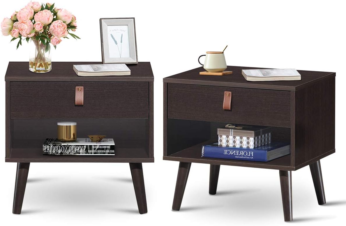 Drawer Storage Nightstand Bedside Cabinet Q123