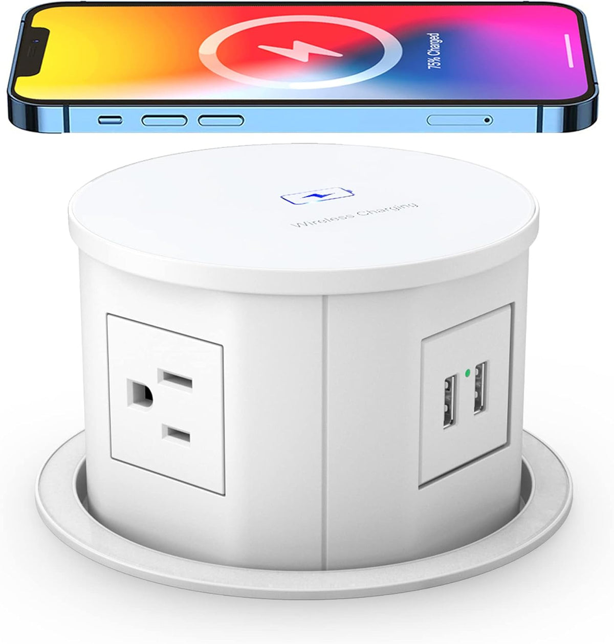 Pop up Power Outlet with 10W Wireless Charger, 4 Outlets, 2 USB Q363