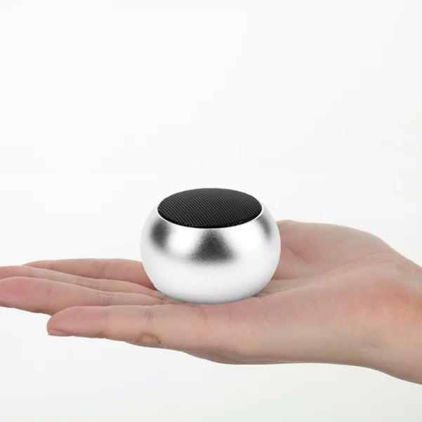 Silver Rechargeable Mini Wireless Speaker with Microphone J20302