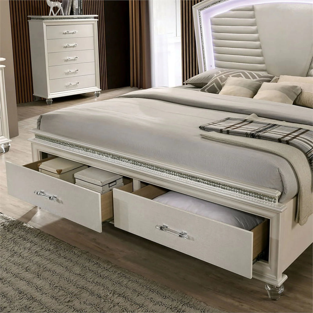 Queen Wood Bed with LED H922