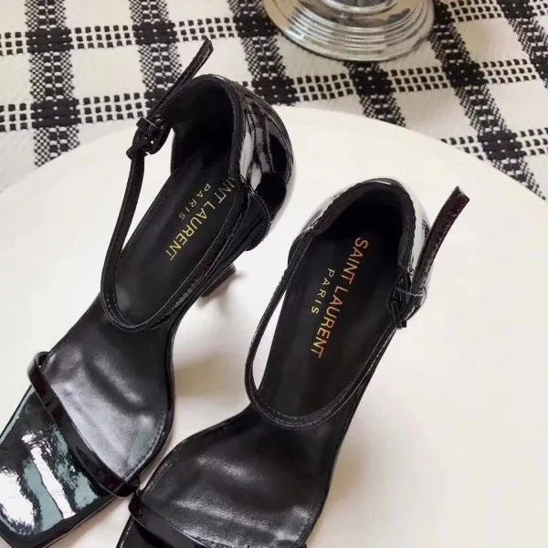 Black 110mm Leather Sandals W230