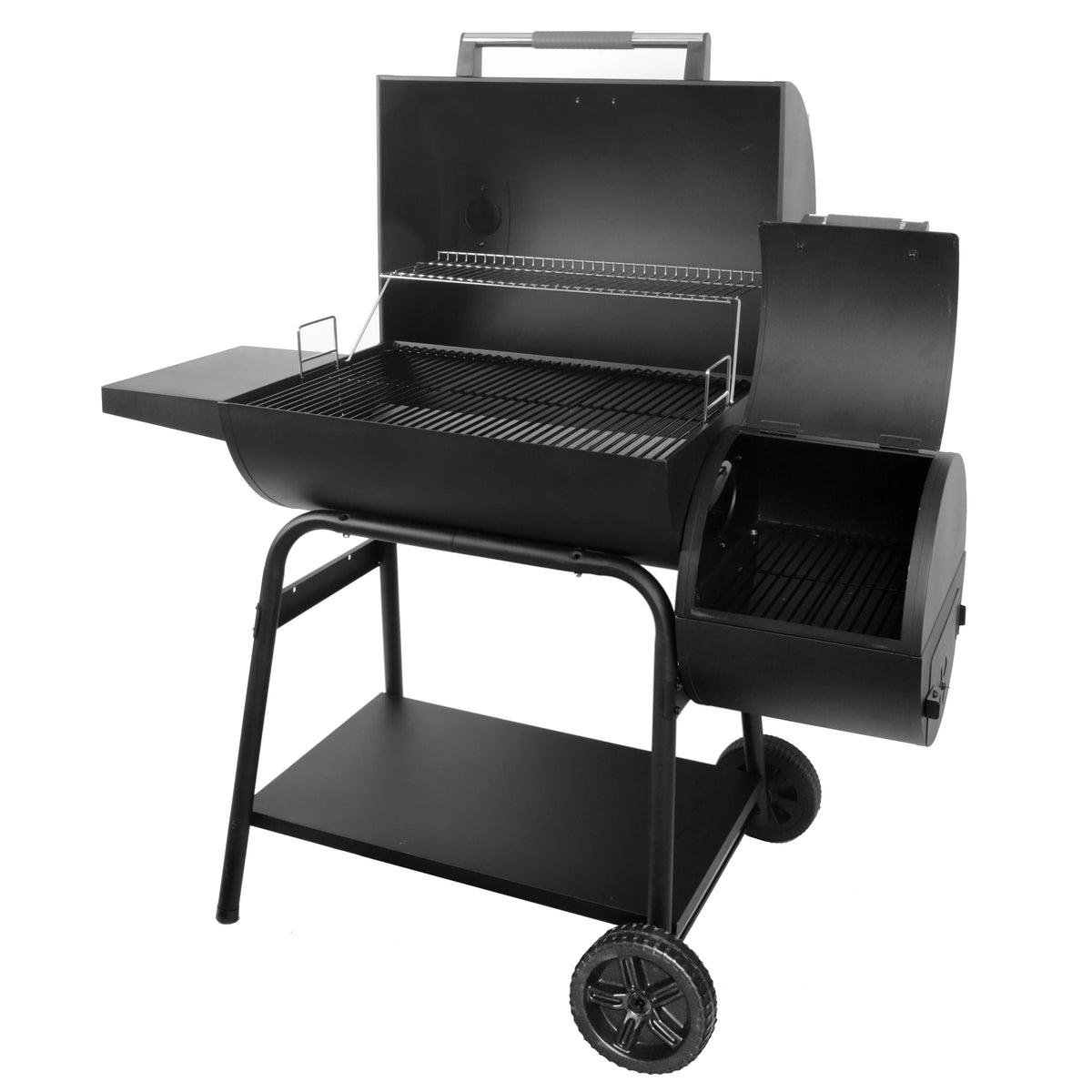 28 Offset Steel Charcoal Smoker Grill with Side Firebox, Black M709899