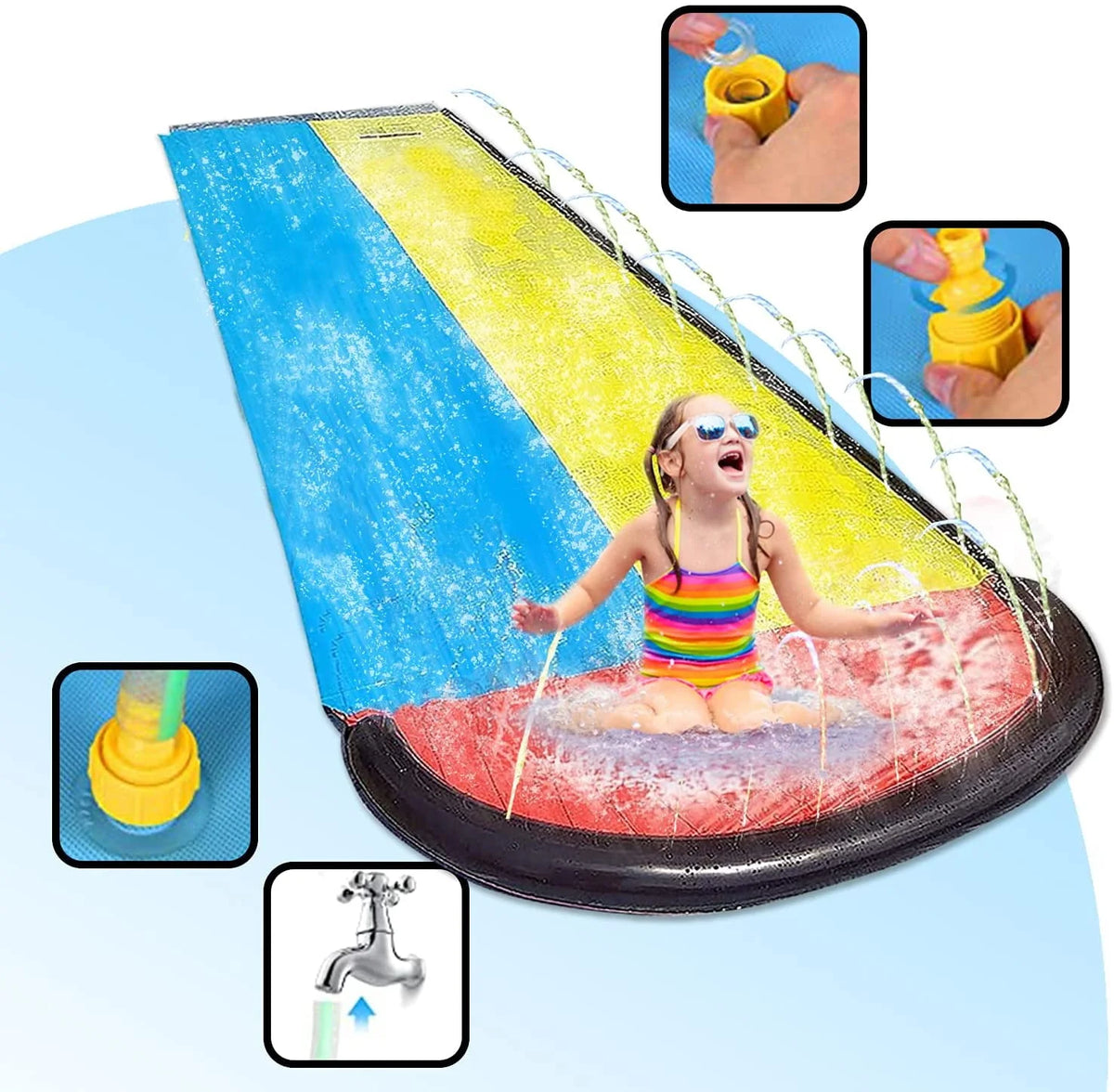 15.5ft Lawn Slide with Splash Sprinklers Z678980